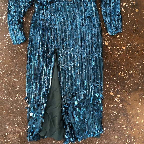 Rêve Riche Miesha Dress Forest Green Sequins Party - Picture 7 of 9